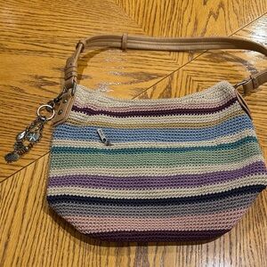 The Sak Multicolor Striped Crochet Shoulder Bag